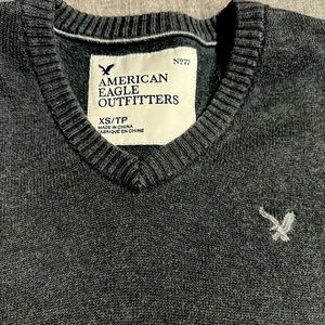 Gray v neck sweater